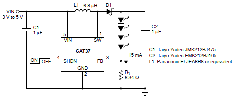 CAT37: LED Driver, Boost, 4 LED, series