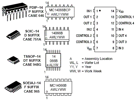 Mc14011bcp схема включения