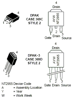 Nvd2955 Power Mosfet 60v 12a 180 Mohm Single P Channel Dpak