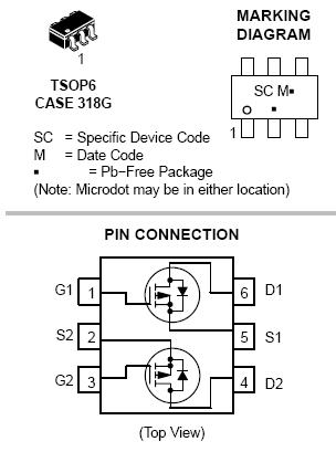 Ntgd3133p Power Mosfet 20v 2 5a 145 Mohm Dual P Channel Tsop6