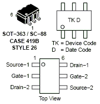 Nvjd4152p Dual P Channel Trench Small Signal Esd Protected Mosfet 20v 0 88a 260mw