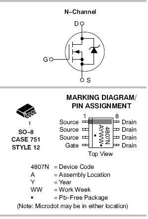 Ntms4807n Power Mosfet 30v 14 8a 6 1 Mohm Single N Channel So 8