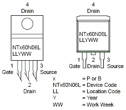 Ntb60n06l Power Mosfet 60v 60a 16 Mohm Single N Channel D2pak Logic Level